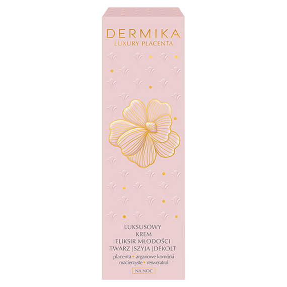 Dermika Luxury Placenta Luxuriöses Creme-Elixier der Jugend, Gesicht, Hals, Dekolleté für die Nacht, 50 ml