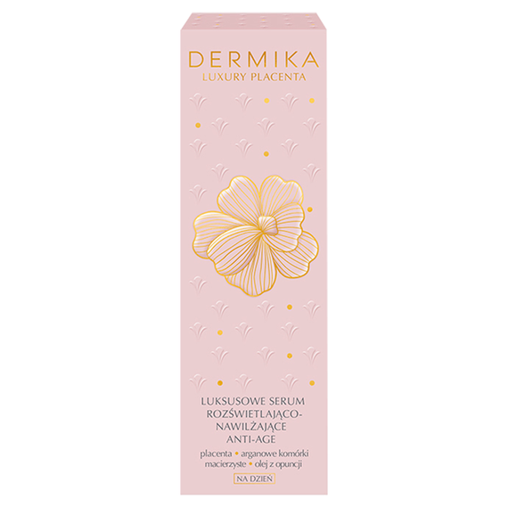 Dermika Luxury Placenta Luxuriöses aufhellendes und feuchtigkeitsspendendes Anti-Age-Serum für den Tag, 30 ml