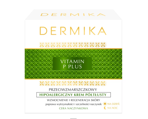 Dermika Vitamin P Plus Anti-Falten hypoallergene halbfette Tages- und Nachtcreme 50 ml