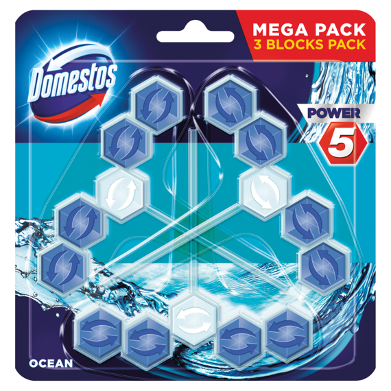 Domestos Power 5 Ocean Kostka toaletowa 3 x 55 g