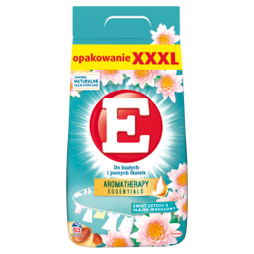 E Aromatherapy Essentials Proszek do prania kwiat lotosu & olejek migdałowy 4,095 kg (63 prań)