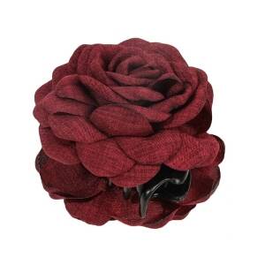 ECARLA Stoff Blume Haarschnalle Maroon