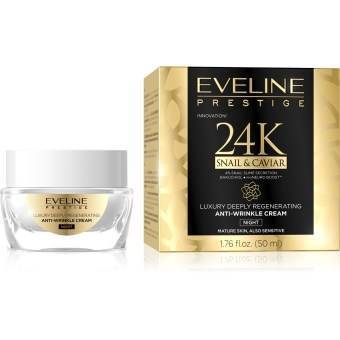 Eveline 24K Snail& Caviar Luksusowy regenerujący krem przeciwzmarszczkowy, na noc 50 ml