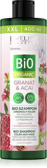 Eveline Bio Organic Granat & Acai Bio Szampon chroniący kolor – włosy farbowane i z pasemkami  400 ml