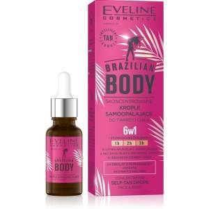 Eveline Cosmetics Brazilian Body Skoncentrowane krople samoopalające do twarzy i ciała 6w1 18 ml