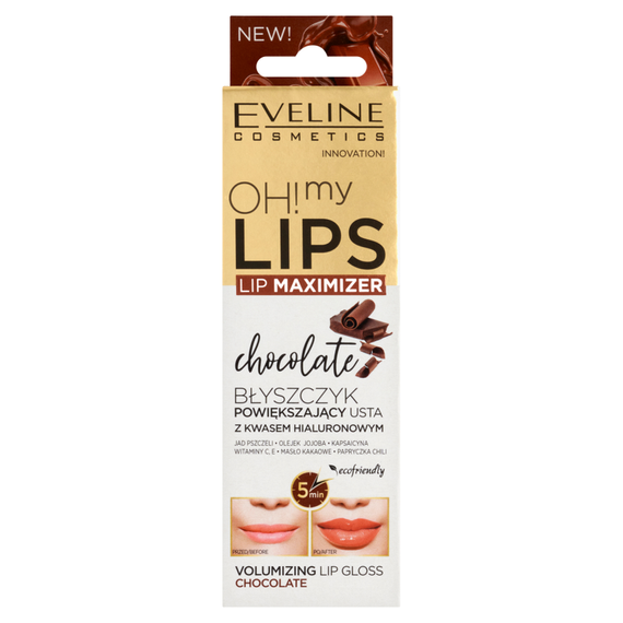 Eveline Cosmetics Oh! My Lips Chocolate Lip Plumping Gloss mit Hyaluronsäure 4,5 ml