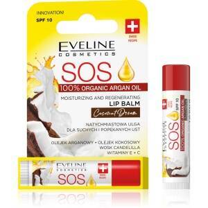 Eveline Cosmetics SOS Feuchtigkeitsspendender und regenerierender Cocos Lippenbalsam