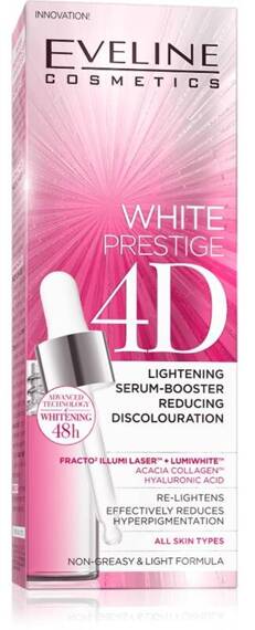 Eveline Cosmetics White Prestige 4D Aufhellender Serum-Booster, der Verfärbungen reduziert