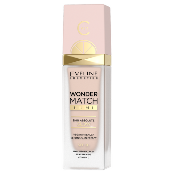 Eveline Cosmetics Wonder Match Lumi Luxuriöse, aufhellende Grundierung für das Gesicht, 05 Light Neutral