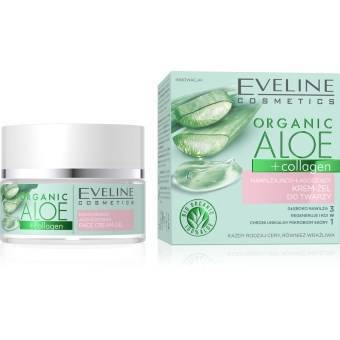 Eveline Organic Aloe + Collagen Nawilżająco-łagodzący krem-żel do twarzy 50 ml