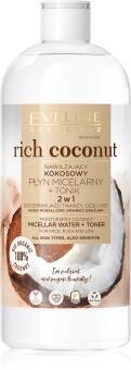 Eveline Rich Coconut Feuchtigkeitsspendende Kokosnuss-Mizellenlotion und Tonic 2-in-1 500 ml