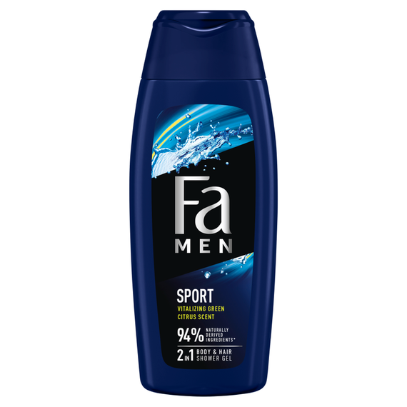 Fa Men Sport Duschgel mit 2-in-1-Formel mit grünem Zitrusduft, 400 ml