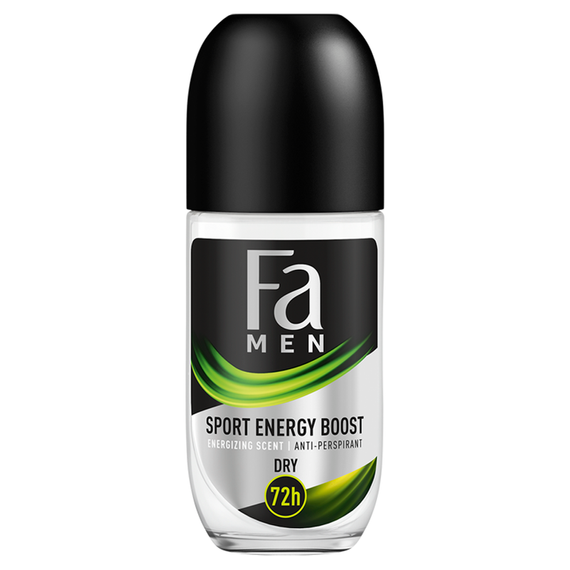 Fa Men Sport Energy Boost 72h Roll-on Antitranspirant mit belebendem Duft, 50 ml