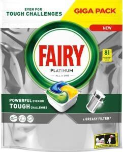 Fairy Platinum Lemon All In One Spülmaschinenkapseln, 81 Tabletten