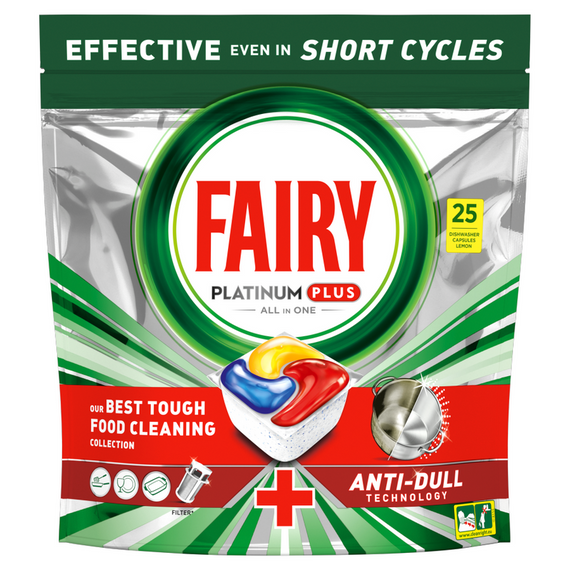 Fairy Platinum Plus Lemon All In One Spülmaschinentabs, 25 Tabletten