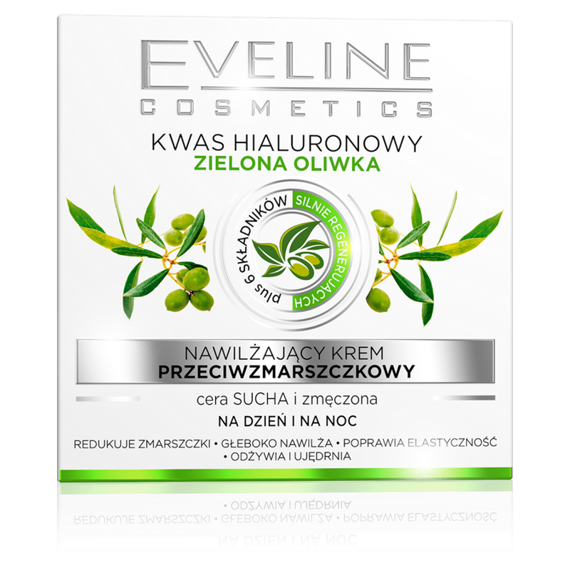 Feuchtigkeitsspendende Anti-Falten-Creme, Hyaluronsäure, grüne Olive d/n