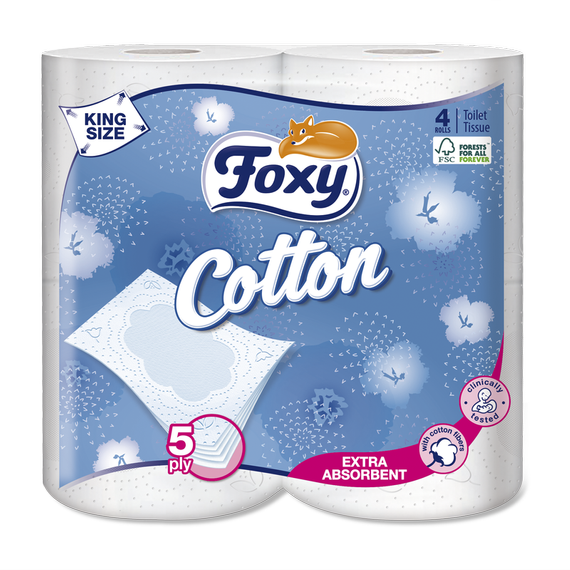 Foxy Cotton Papier toaletowy 4 sztuki