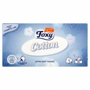 Foxy Cotton Ultra miękkie chusteczki 3 warstwy 90 sztuk