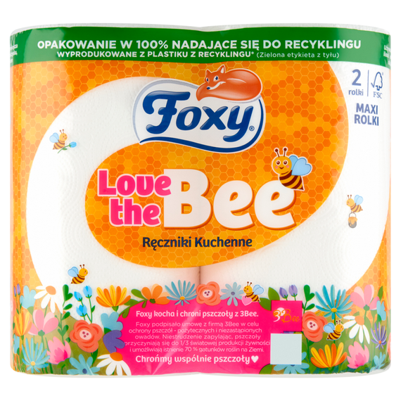 Foxy Love The Bee Küchentücher, 2 Rollen