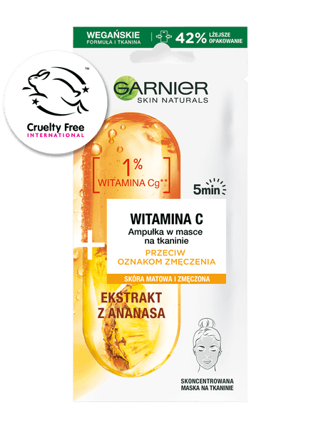 GARNIER SKIN NATURALS Ampułka maska w płachcie z ekstraktem z ananasa i Witaminą C15 g