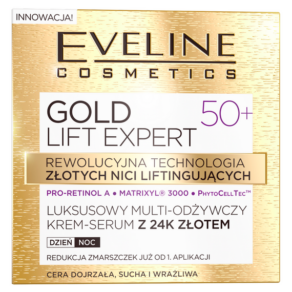 GOLD LIFT EXPERT Luxuriöses, mehrfach pflegendes Cremeserum mit 24-karätigem Gold 50+