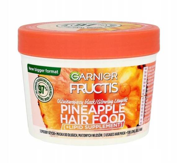 Garnier Fructis Hair Food Maska olśniewający blask do włosów długich i matowych Pineapple 400ml 