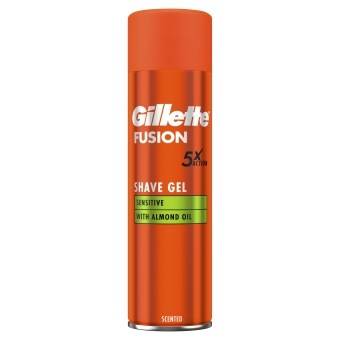 Gillette Fusion Żel do golenia z olejkiem migdałowym, do skóry wrażliwej, 200 ml