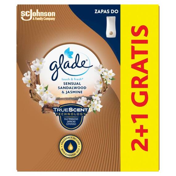 Glade by Brise One Touch Drzewo sandałowe i jaśmin Zapas do odświeżacza powietrza 3 x 10 ml