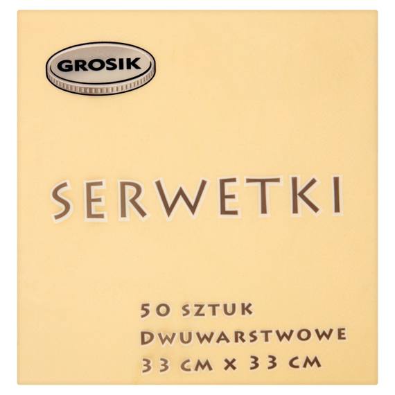 Grosik Serwetki dwuwarstwowe ecru 33 cm x 33 cm 50 sztuk