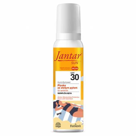 JANTAR SUN bursztynowa nawilżająca pianka ochronna ze złotym pyłem SPF 30, 150 ML