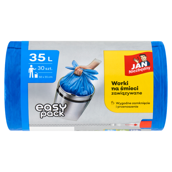 Jan Niezbędny Easy-Pack Gebundene Müllsäcke 35 l, 30 Stück