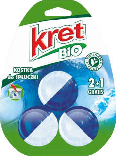 Kret Bio Kostka do spłuczki z aktywatorem enzymatycznym 2w1 150 g (3 x 50 g)