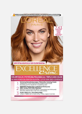 L'Oréal Paris Exzellenz Creme Haarfärbemitteln 7.43 Kupfer-Goldblond