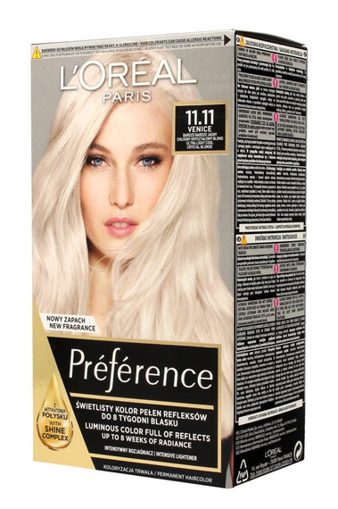 L'Oréal Paris Préférence Farba do włosów 11.11 Bardzo Bardzo Jasny Chłodny Kryształowy Blond