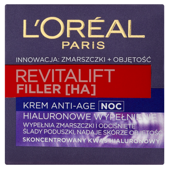 L'Oréal Paris Revitalift Filler HA Krem Anti-Age na noc 40 + 50 ml