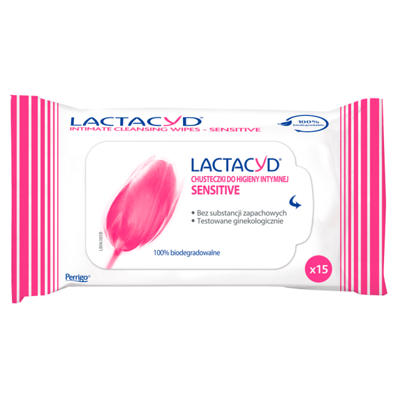 Lactacyd Sensitive wischt sich die Intimpflege 15 Stück