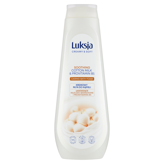 Luksja Creamy & Soft Cremige Badeflüssigkeit mit beruhigender Baumwollmilch und Provitamin B5 900 ml