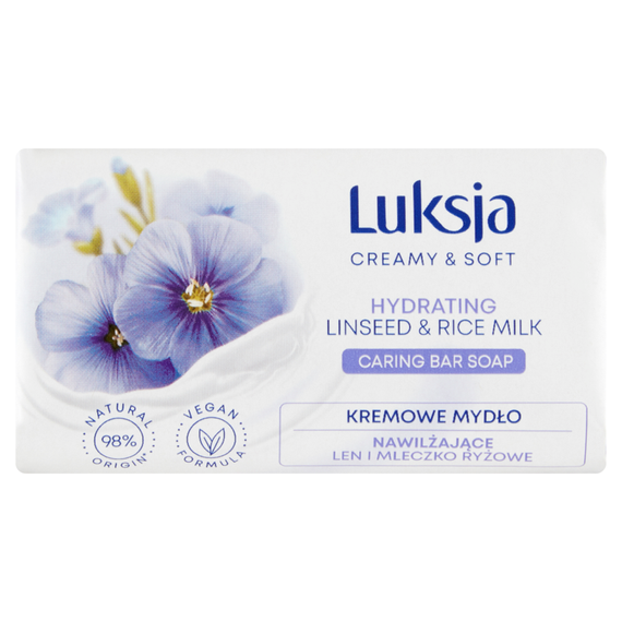 Luksja Creamy & Soft Cremige Feuchtigkeitsseife mit Leinen und Reismilch 90 g