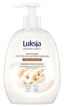 Luksja Creamy & Soft Cremige Flüssigseife mit beruhigender Baumwollmilch und Provitamin B5 500 ml