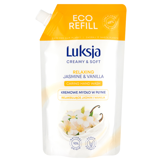 Luksja Creamy & Soft Cremige Flüssigseife mit entspannendem Jasmin und Vanille, 400 ml