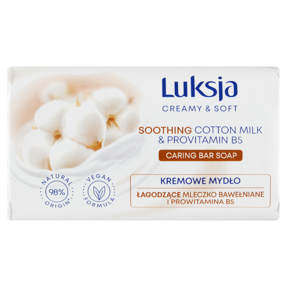 Luksja Creamy & Soft Cremige Seife mit beruhigender Baumwollmilch und Provitamin B5 90 g