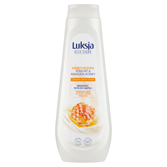 Luksja Silk Care Cremige Badeflüssigkeit mit feuchtigkeitsspendendem Joghurt und Manukahonig 900 ml