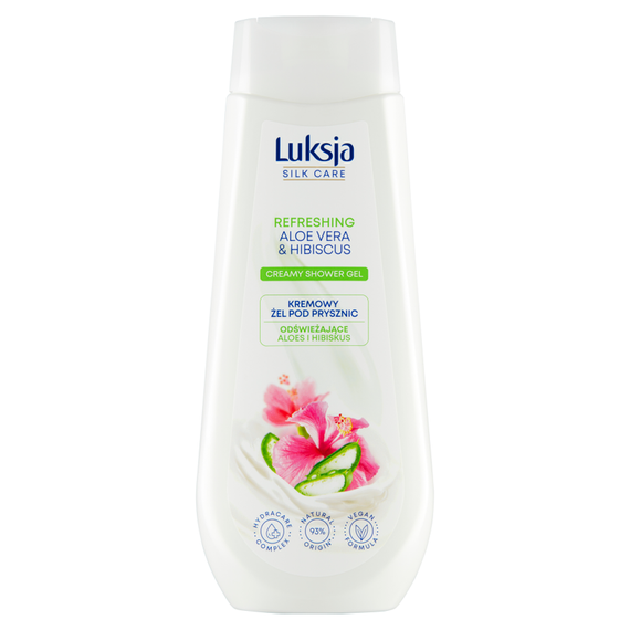 Luksja Silk Care Cremiges Duschgel erfrischende Aloe und Hibiskus 500 ml