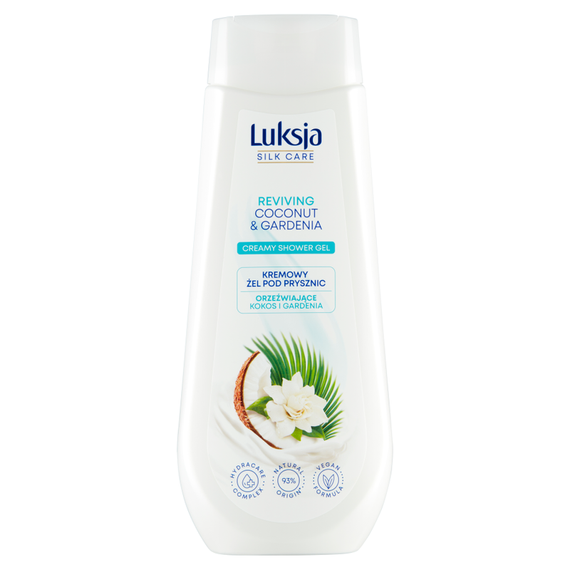 Luksja Silk Care Cremiges Duschgel mit erfrischender Kokosnuss und Gardenie, 500 ml