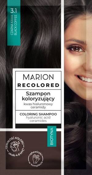 Marion Recolored Szampon koloryzujący Szamponetka 3.1 Czarna Kawa 35ml