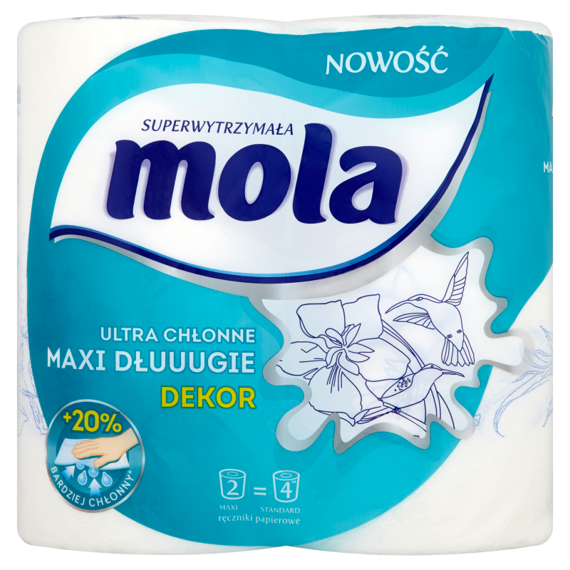 Mola ultra saugfähiges Maxi looong Handtücher 2 Rollen