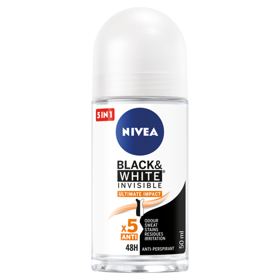 NIVEA Black & White Invisible Ultimate Impact Antyperspirant w kulce 50 ml