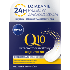 NIVEA Q10 PowNivea Q10 Ujędrnienie Przeciwzmarszczkowy krem na noc 50 mler Przeciwzmarszczkowy + Ujędrnienie Krem na noc 50 ml