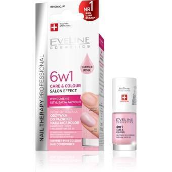 Nail Therapy Professioneller Nagelconditioner, der Farbe verleiht, 6in1, Shimmer Pink