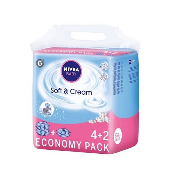 Nivea Baby Soft & Cream chusteczki oczyszczające 6x63szt